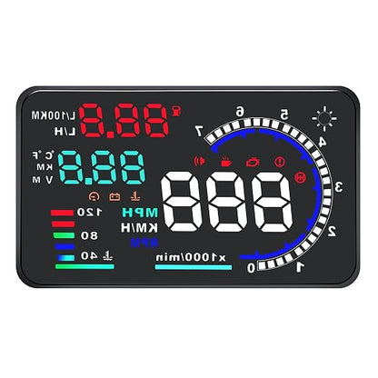 KAOLALI A8 HUD Display 5.5" Dash Screen Projector OBD2 Auto Gauge RPM MPH by KAOLALI