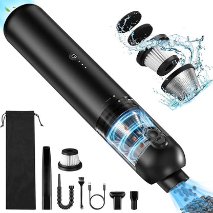 Handheld Vacuum Cordless, 16000pa Car Vacuum Cleaner High Power, 2 Speed Modes by Ssoiew
