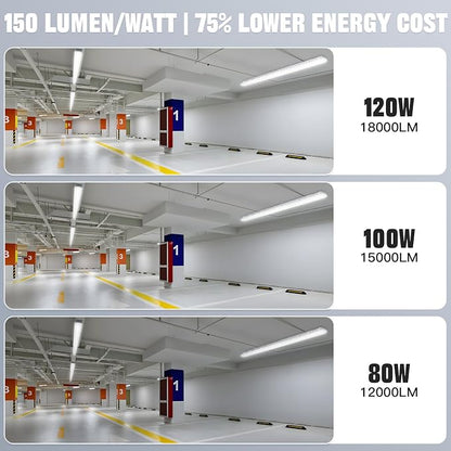 JTT 8FT LED Vapor Tight Light 120/100/80W Tunable, 18000lm LED Vapor Proof - Image 6