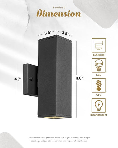 Ken & Ricky 2 Pack Dusk to Dawn Outdoor Lighting, Modern Exterior Lighting - Image 5