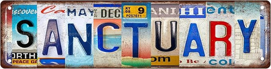 SANCTUARY Non-Embossed Vintage Metal Tin Street Sign Bar Cafe Garage Cave Home by Unknown