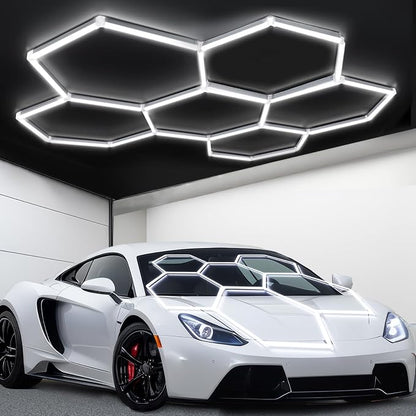 tewei Hexagon LED Garage Light, 6 Grids Hexagon Car Detailing Lighting Fixture by TeweiBrand