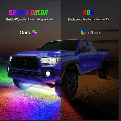 Nilight 6Pcs Car Underglow Neon Accent Strip Lights 300 LEDs Multi Color RGB-IC - Image 5