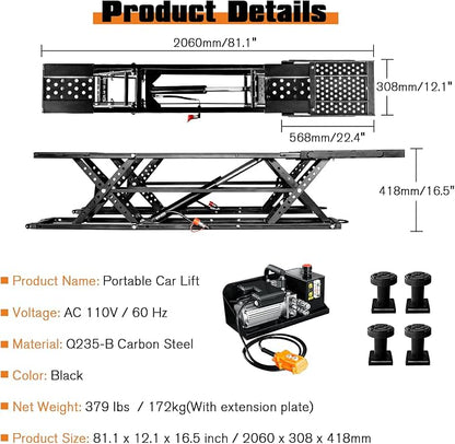Jocisland Portable Car Lift, Capable of Lifting 5000 LBS Quick Jack - Image 2