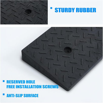 2 Pack 3.1'' Rise Rubber Curb Ramp Heavy Duty Loading Rubber Curb Ramps 3 Tons - Image 5