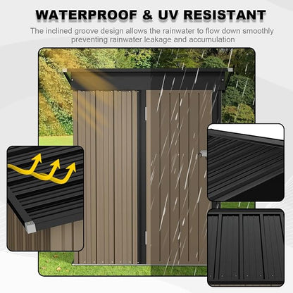 JUMMICO Metal Outdoor Storage Shed 5 x 3 FT Metal Shed - Image 5