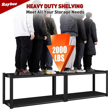 Raybee 40" W Garage Shelving 2000 LBS Storage Shelves 4 Tier Heavy Duty - Image 4