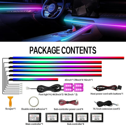 WEBUPAR Dreamcolor Acrylic Interior Car Lights, 10 in 1 LED Strip Lights - Image 4
