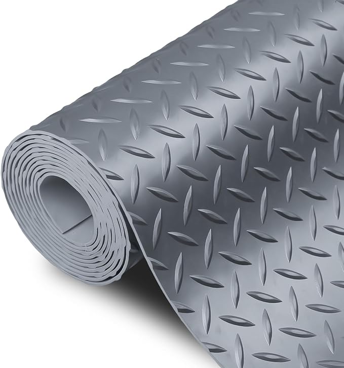 SEAL 4 x 20 Ft Premium Garage Floor Mat, Solid 2.8mm Thick Gray Commercial by SEAL