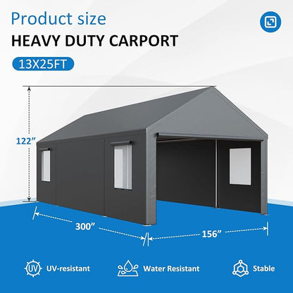 Polar Aurora 13x25 FT Carport, Carport Canopy, Heavy Duty Car Port - Image 2