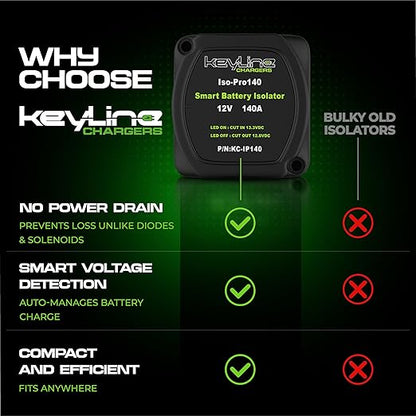 Dual Battery Isolator Kit 12V - 140 Amp Voltage Sensitive Relay - Image 3