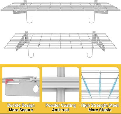 Ultrawall Garage Wall Shelves, 2 x 4 ft Wall Mounted Storage Shelves, Heavy - Image 6