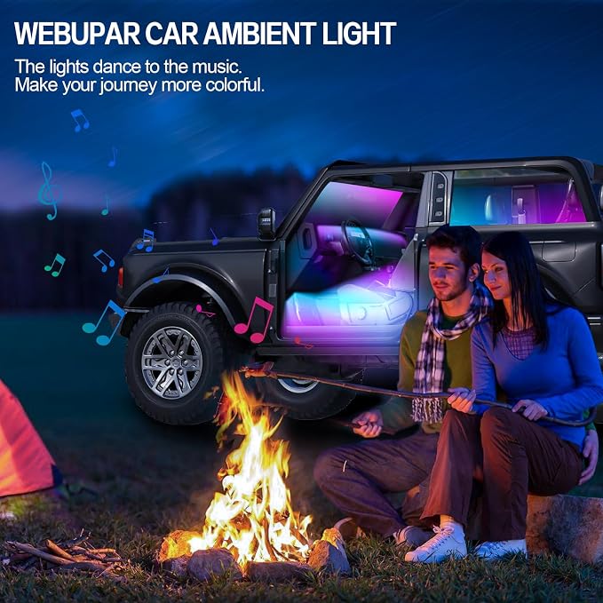 Dreamcolor Interior Car Lights, WEBUPAR Car Accessories 10 in 1 Car LED Strip - Image 6