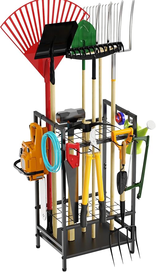 Garden Tool Organizer Rack for Garage, Yard Tool Tower Rack Organizer, Tools by VGMiu