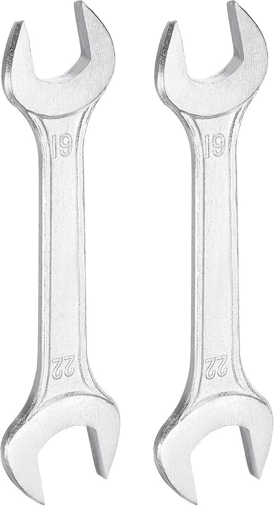 HARFINGTON 2pcs Double Open End Wrench 19mm x 22mm Metric 15 Degree Offset by HARFINGTON