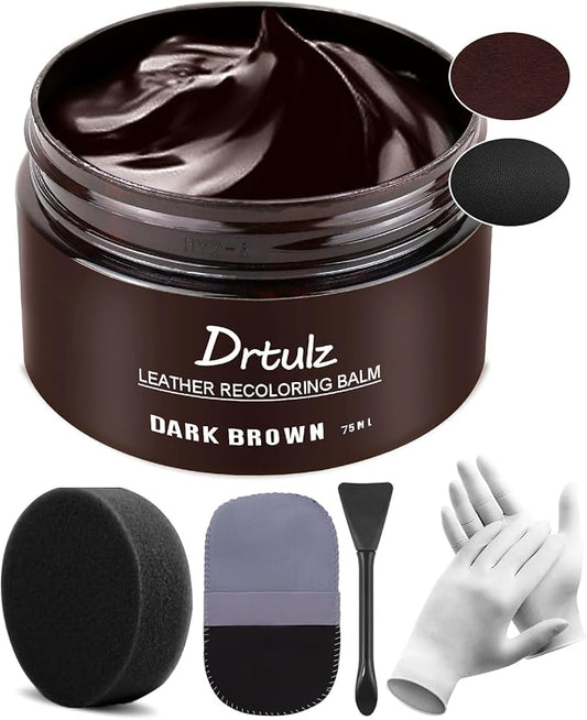 Dark Brown Leather Recoloring Balm, Leather Repair Kit by drtulz