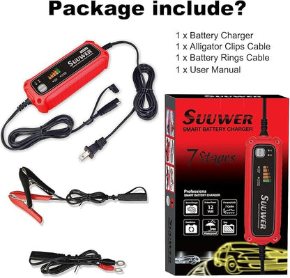 High-Efficiency 12V 5-Amp Smart Car Battery Charger, Battery Maintainer - Image 6