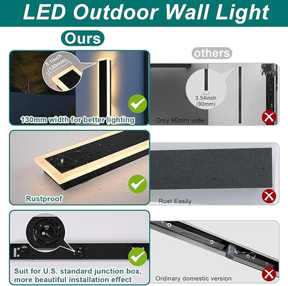 2 Pack Long Outdoor Led Wall Light - Image 4