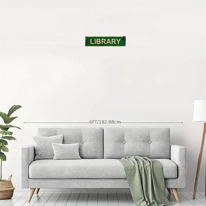 LIBRARY Non-Embossed Vintage Metal Tin Street Sign Bar Cafe Garage Cave Home - Image 3