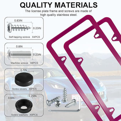 LivTee 4 Holes Stainless Steel License Plate Frames, Automotive Exterior - Image 4
