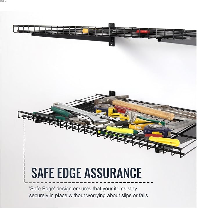 2 Pack Garage Wall Mounted Shelf, 21.7" x 11.4" Heavy Duty Wall Storage Shelves - Image 5