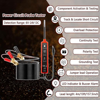 Power Circuit Probe Tester, 6V-24V DC Test Light, Automotive Short Circuit - Image 2