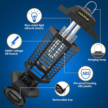 GOOTOP Bug Zapper Outdoor, Mosquito Zapper, 3 Prong Plug in Electric Fly Zapper - Image 4