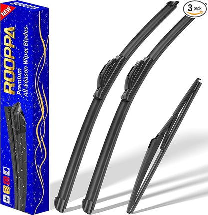 3 wipers Replacement for 2006-2012 Toyota Rav4, Windshield Wiper Blades by ROOPPA