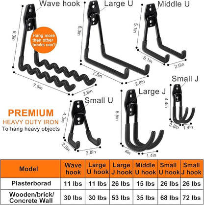 AOBEN Garage Hooks, Power Tool, Ropes-Black - Image 2