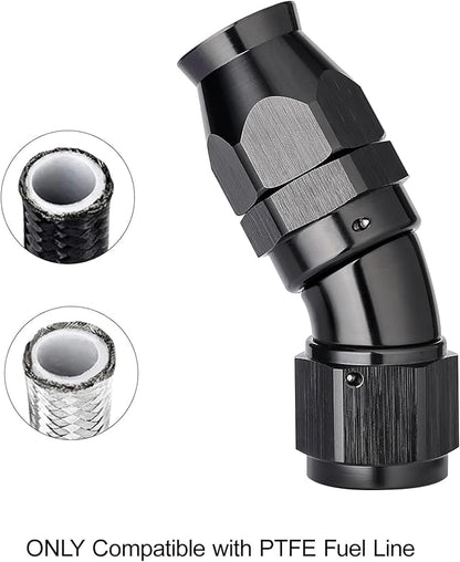 EVIL ENERGY 10AN 30 Degree PTFE One Piece Full Flow End Hose Fitting Aluminum - Image 5
