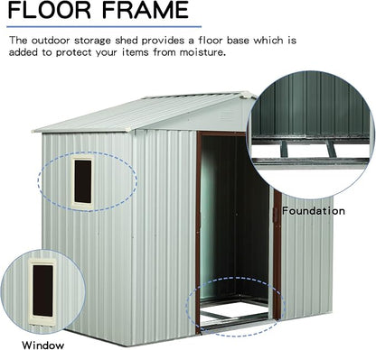 8 x 4 FT Outdoor Storage Shed - Image 3