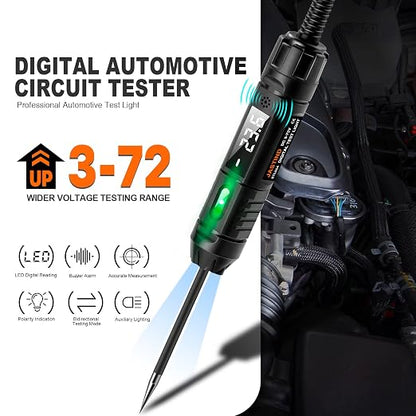 Heavy Duty 3-72V Digital LED Automotive Test Light, Circuit Tester - Image 3