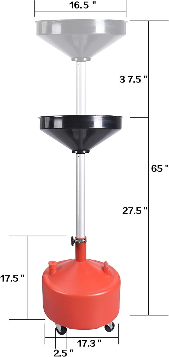 A A IN AA045 8 Gallon Portable Waste Oil Drain, Industrial Fluid Drain Tank - Image 3