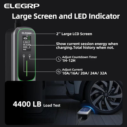 ELEGRP Level 2 EV Charger for Home, 40 Amp, ETL Certified, PBE & LCD Technology - Image 8