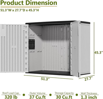 HOMSPARK 37 Cu.Ft Outdoor Storage Shed Weather Resistant - Image 4