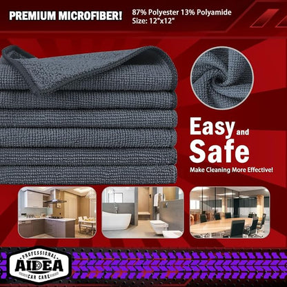 AIDEA Microfiber Cleaning Cloth Grey 20PK, Micro Fiber Cloth - Image 6