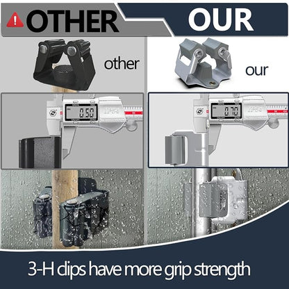 3-H 4 Pack Mop and Broom Holder Big Size Hanging 1 KG Extra, Broom Hanger Wall - Image 2