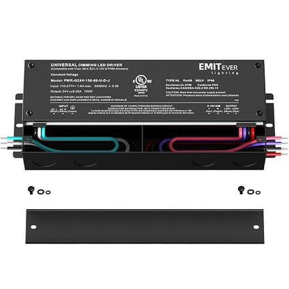 EMITEVER Dimmable Led Driver, 2 Packs 150W AC 110V-277V to DC 24V Transformer - Image 2