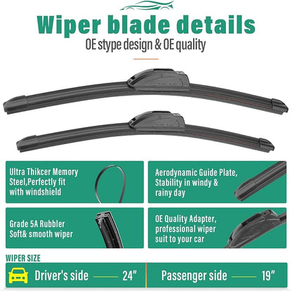 24" 19" 10" Windshield Wiper Blades Replacement - Image 3