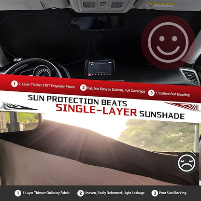 Windshield Sun Shade for 2013-2021 Ford Fusion Foldable Sun Sunshade for Car - Image 5