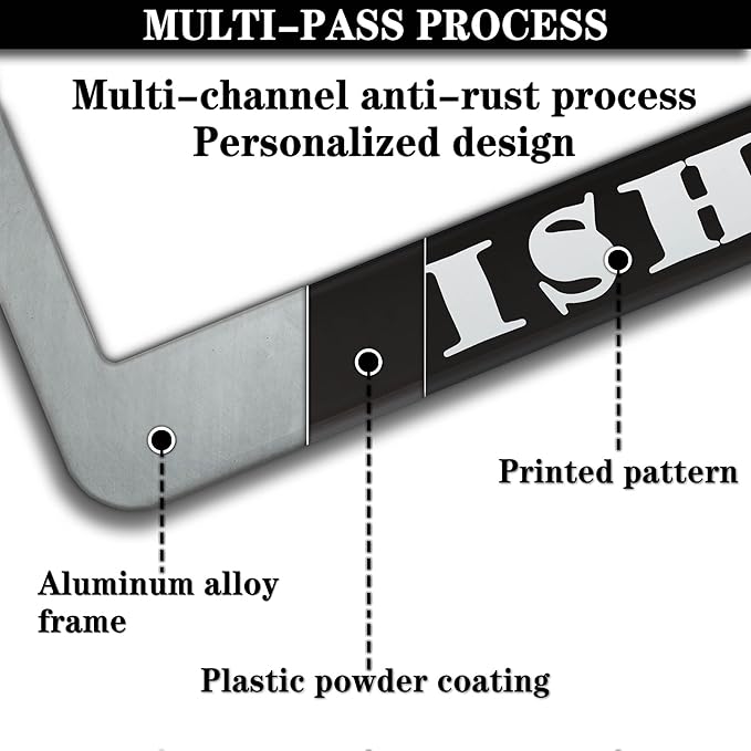 Automotive Exterior Accessories Black and White License Plate Frames I'd Rather - Image 5