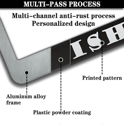 Automotive Exterior Accessories Black and White License Plate Frames I'd Rather - Image 5