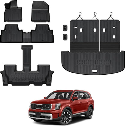Floor Mats for Kia Telluride 2020-2024 2025 7-seat/8-seat Trunk Mat by GALVAGNITE