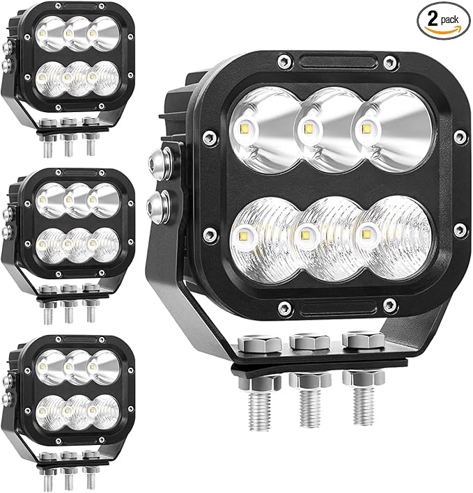 Cube LED Light Pods, 5 Inch 120W 10000lm IP68 LED Off Road Fog Lights, Ultra by SanYoung-AutomotiveLights