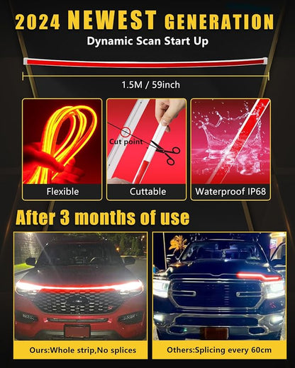 YM E-Bright Led Hood Light Strip Exterior Car Led Strip Light Waterproof - Image 2