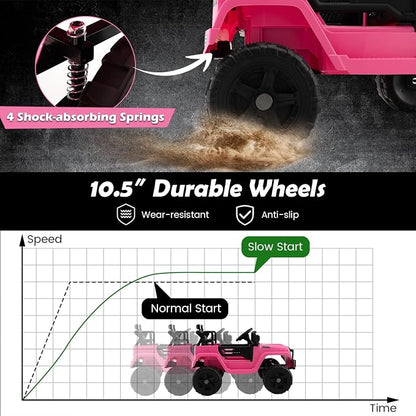 Costzon Ride on Car, 12V Battery Powered Truck Vehicle - Image 3