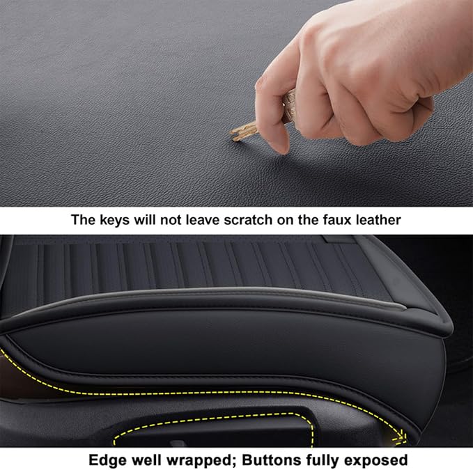 LINGVIDO Car Seat Covers, Breathable and Waterproof Faux Leather Automotive - Image 5