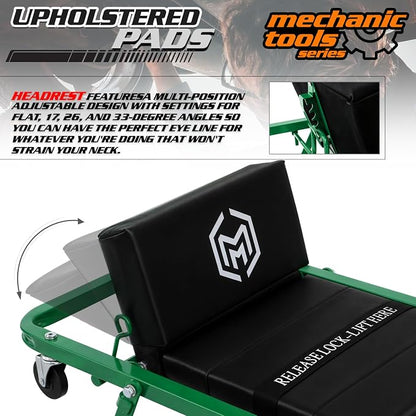 M-AUTO Heavy-Duty Convertible Mechanic Creeper, Z-Creeper 2-in-1 Creeper and - Image 8