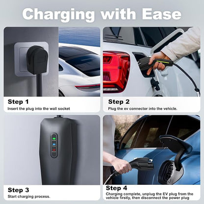 Level 2 EV Charger, 32A/7KW Electric Vehicle Portable Charger - Image 7
