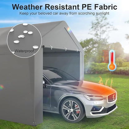 Carport 10x20 Heavy Duty Portable Garage w/Removable Sidewalls & Roll-Up Door - Image 3